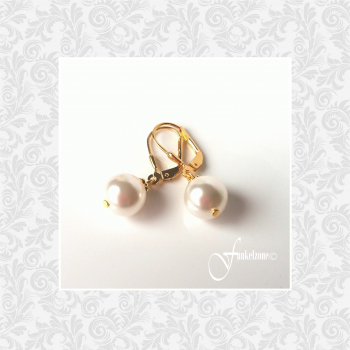 CATARINA Perlenohrringe | SWAROVSKI® crystal Pearl | 925 Silber vergoldet | Hochzeit | Brautschmuck