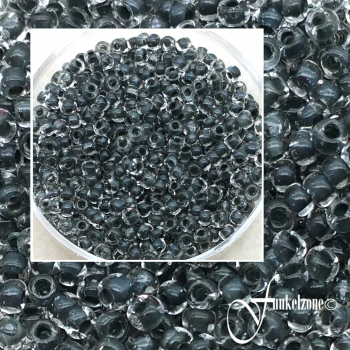 17g Böhmische Rocailles | 9/0 | ~2,5mm | crystal mit Farbeinzug | schwarz | KNORR prandell | #3119 061