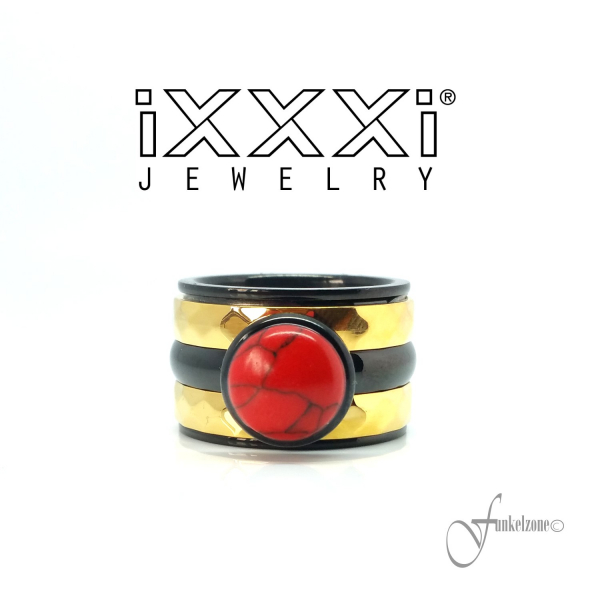 iXXXi Ring 14mm - Kombination #006 - schwarz - rot - gold