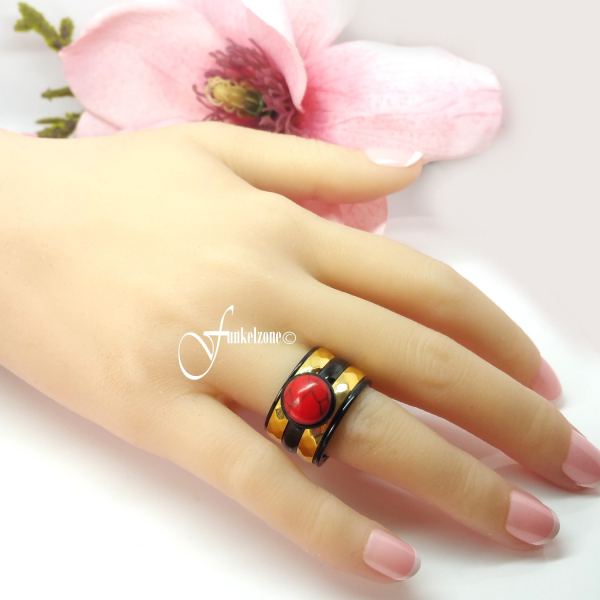 iXXXi Ring 14mm - Kombination #006 - schwarz - rot - gold